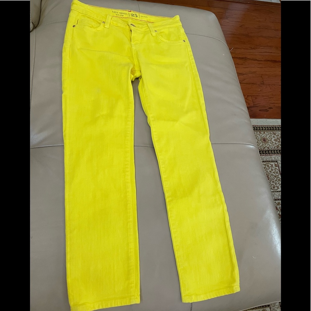 Kate Spade Play Hooky Perry Street Yellow Jeans, Size 25